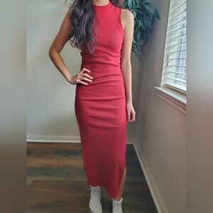 NSF Sleeveless Midi Dress in Brick Red XS